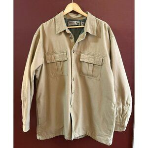 Arrow Blue Jeans Co. Men's Beige Quilted Lined Shirt Jacket XL Outdoors Rugged